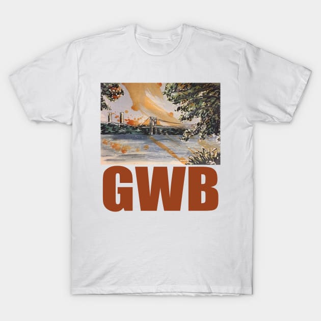 GWB (George Washington Bridge, Washington Heights, Riverside Park, NY, NY) T-Shirt by MasterpieceArt